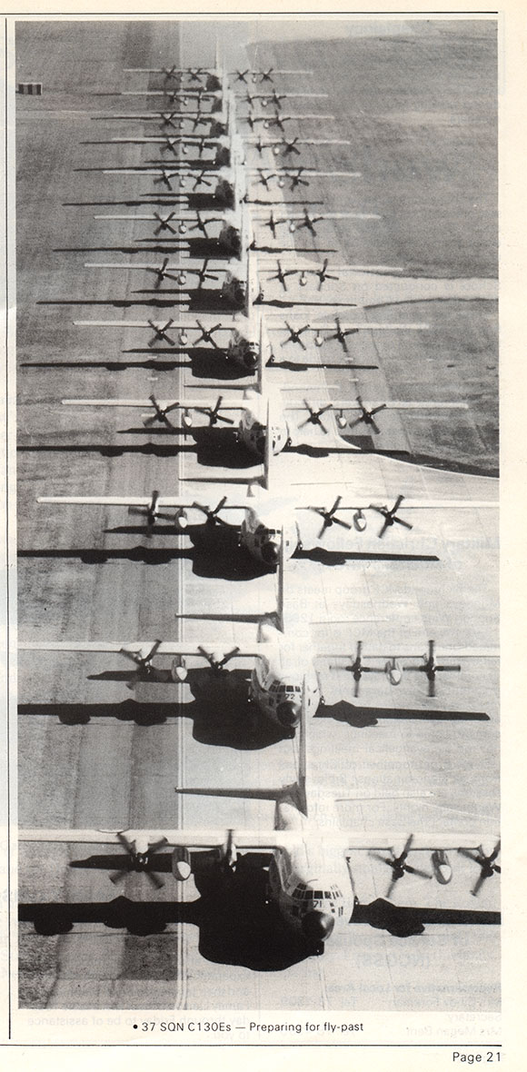 12 C103E Hercules aircraft ready for fly-past at 1988 Richmond Air Show
